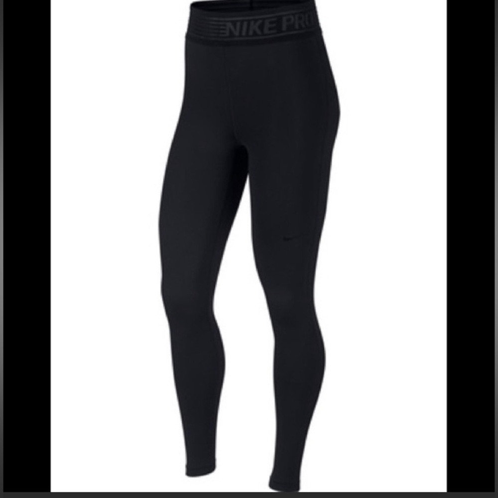 Nike Pro Delux Pro Warm black tights with Velvet trimmed waistband #U21